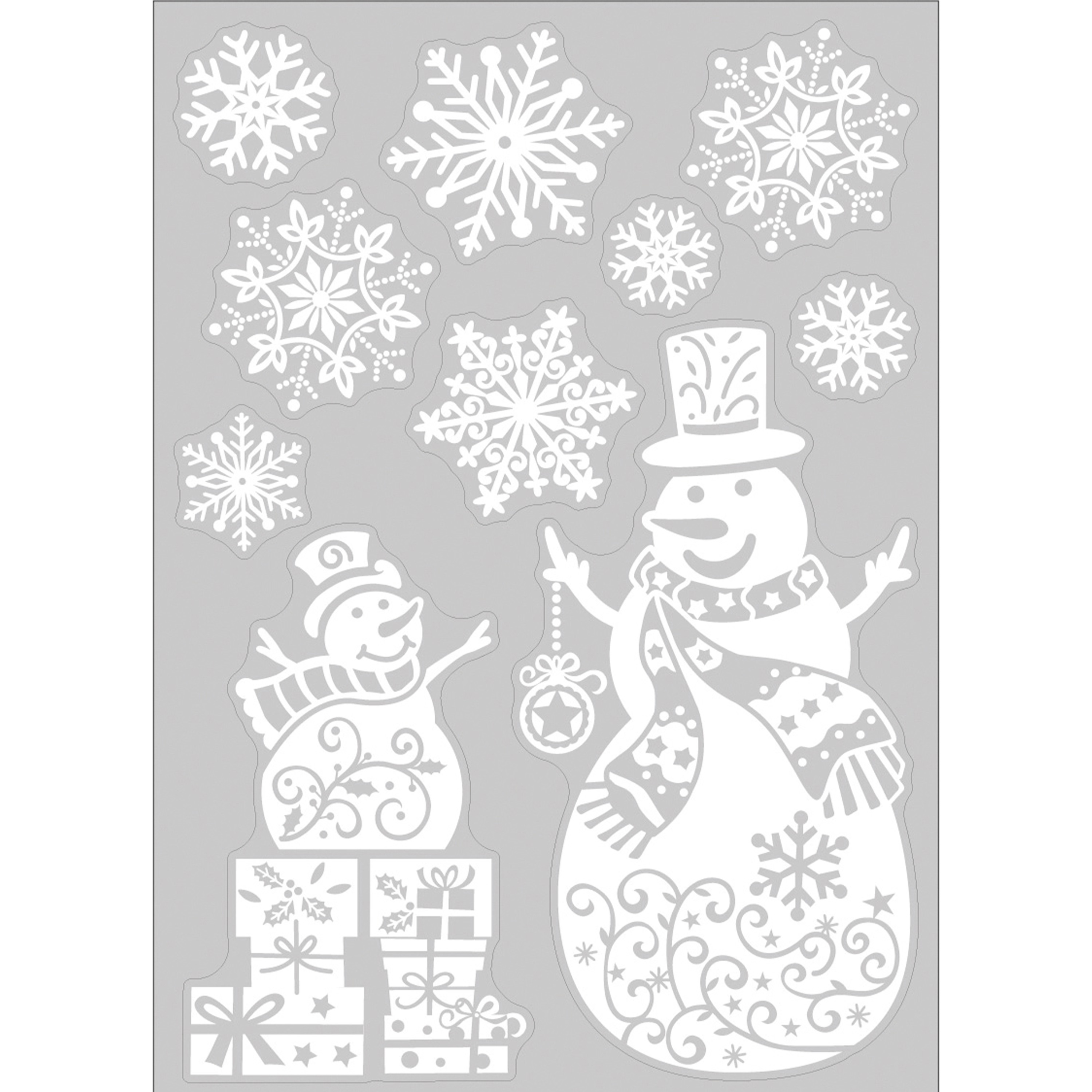 Anna's Collection Kerst raamstickers Sneeuwpop - vel van x 28 cm -