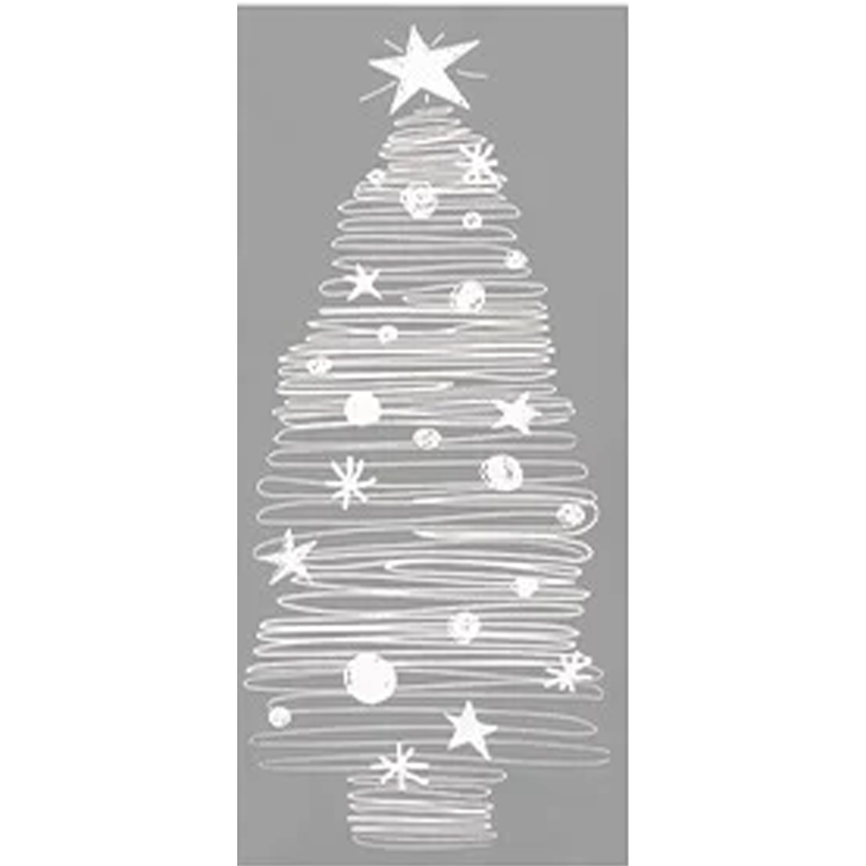 Anna's Collection Kerst raamstickers Witte kerstboom - vel van 23 x 49 cm -