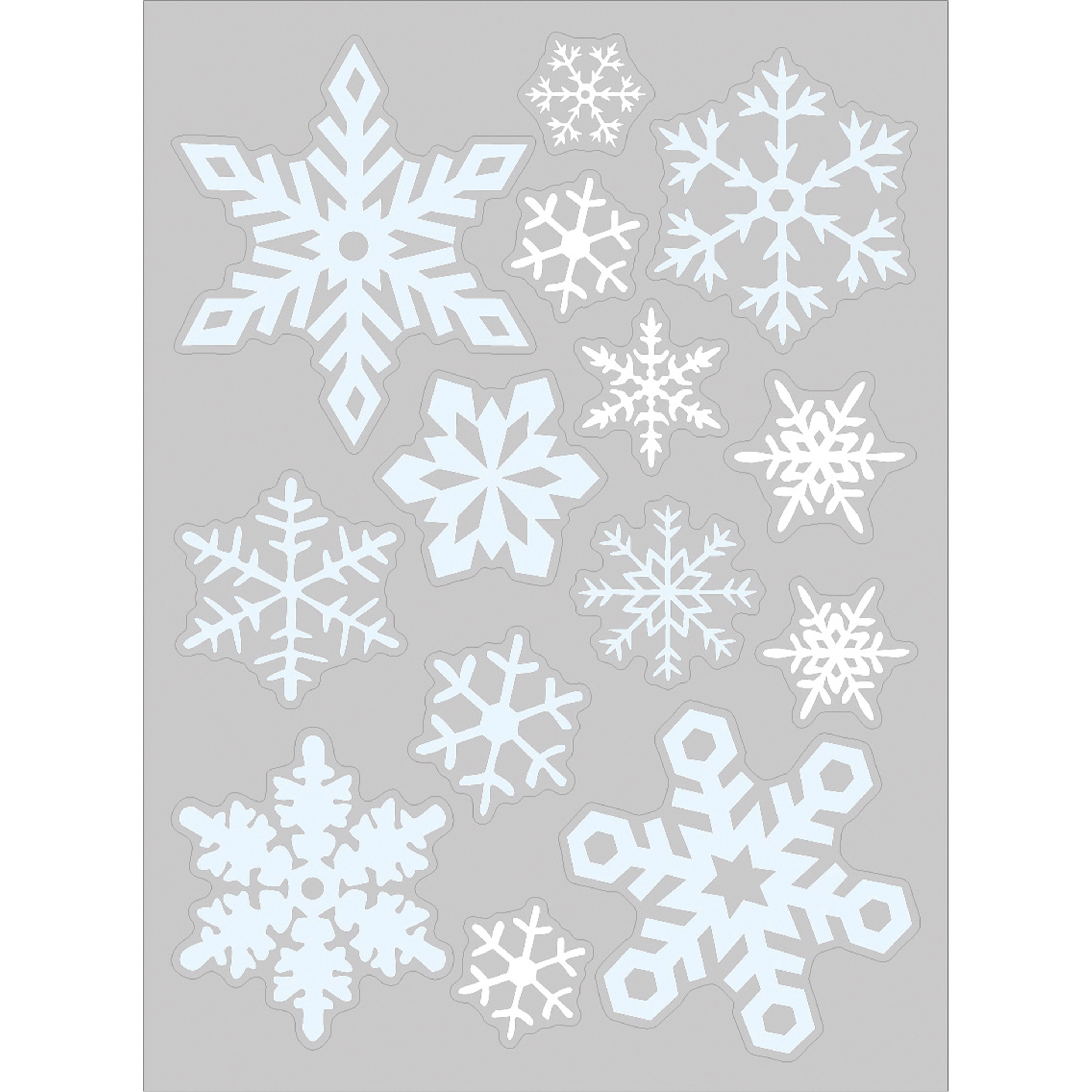 Anna's Collection Kerst raamstickers witte sneeuwvlokken - vel van x 28 cm -