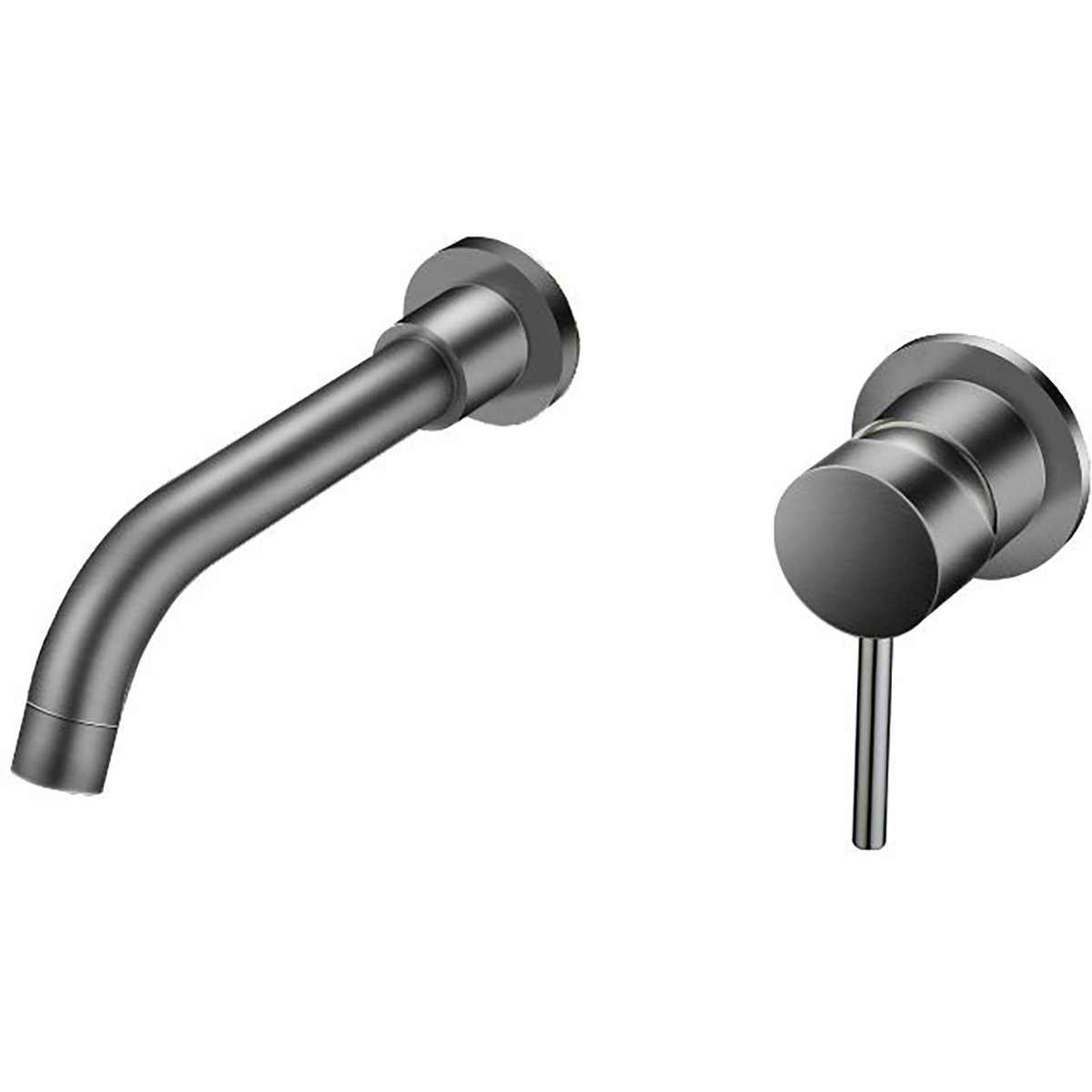 BES LED Wastafelkraan - Leoni - Inbouw - met Inbouwdeel - Waterbesparend - Gunmetal Grijs - PVD Coating