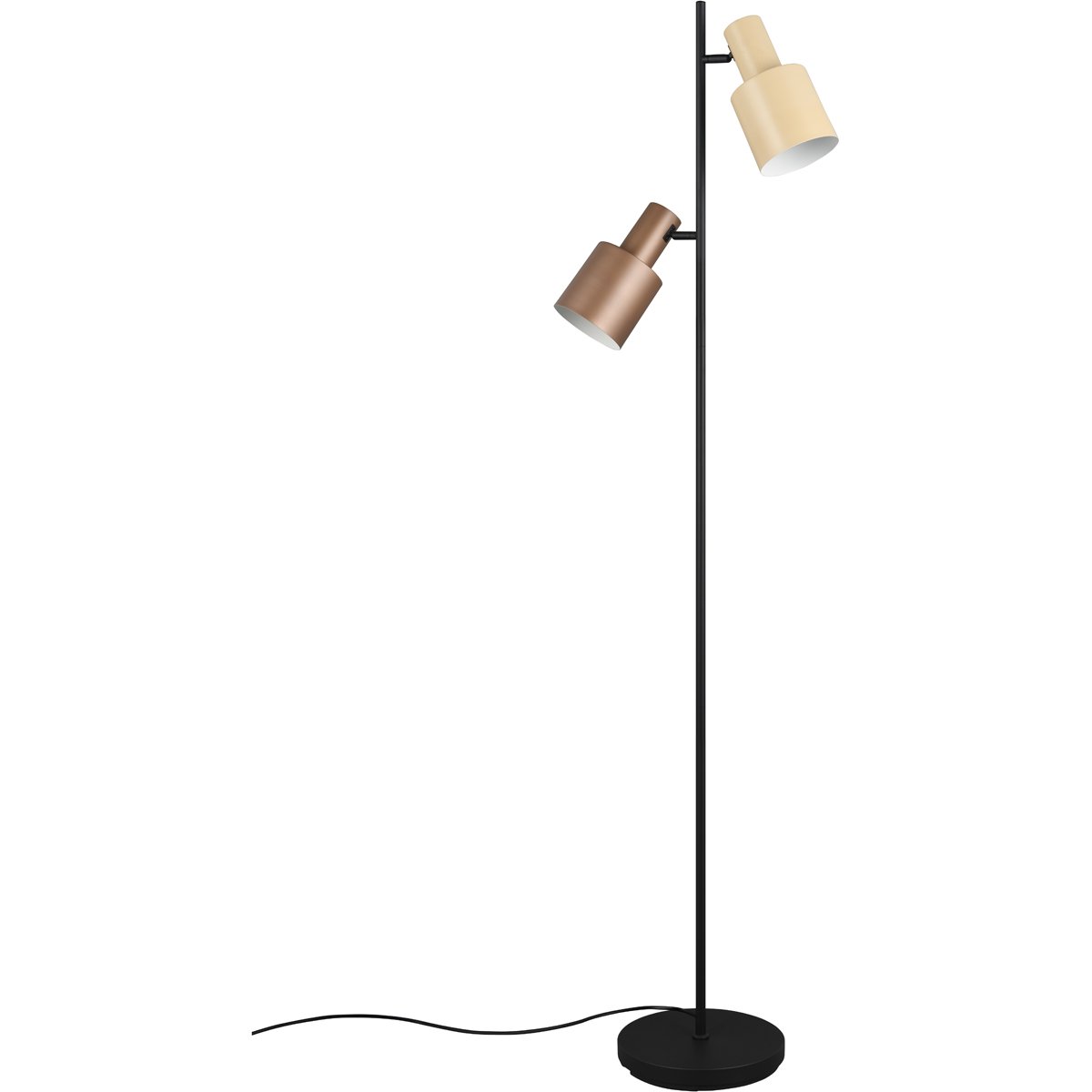 BES LED LED Vloerlamp - Trion Guido - E27 Fitting - 2-lichts - IP20 - Voetschakelaar - Multikleur - Metaal