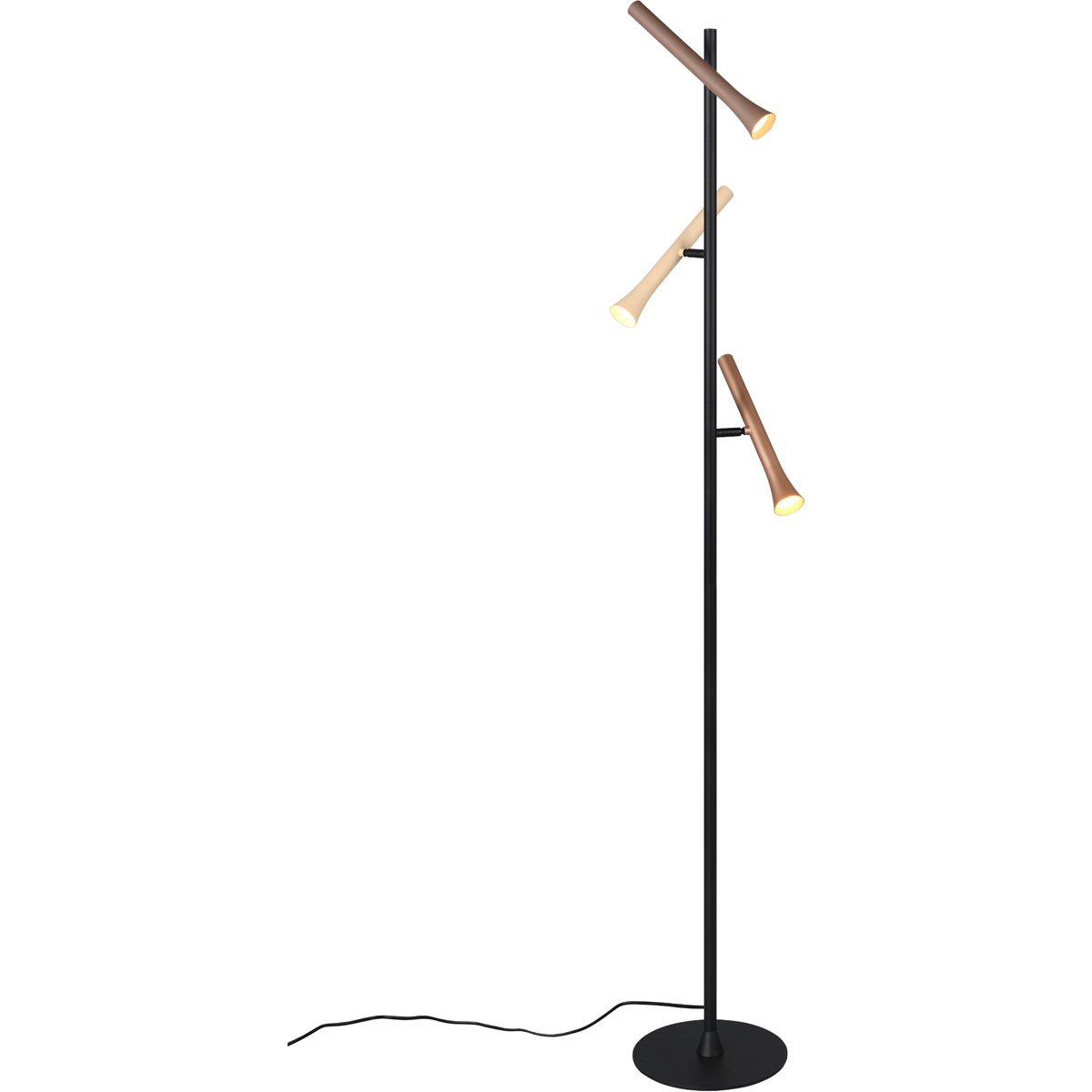 BES LED LED Vloerlamp - Trion Flato - 9W - Aanpasbare Kleur - Dimbaar - Mat Zwart - Metaal