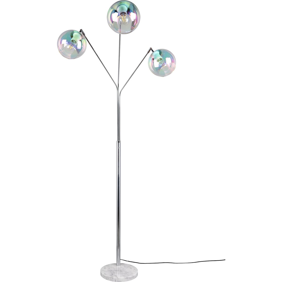 BES LED LED Vloerlamp - Trion Tonton - E27 Fitting - 3-lichts - IP20 - Schakelaar - Chroom - Metaal
