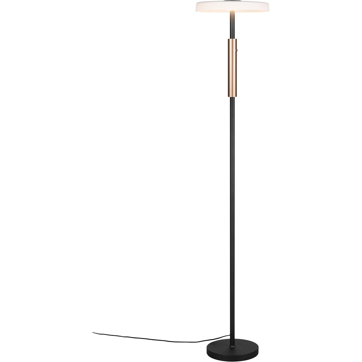 BES LED LED Vloerlamp - Trion Loti - 15W - Warm Wit 3000K - Aanraakschakelaar - Koffie - Metaal