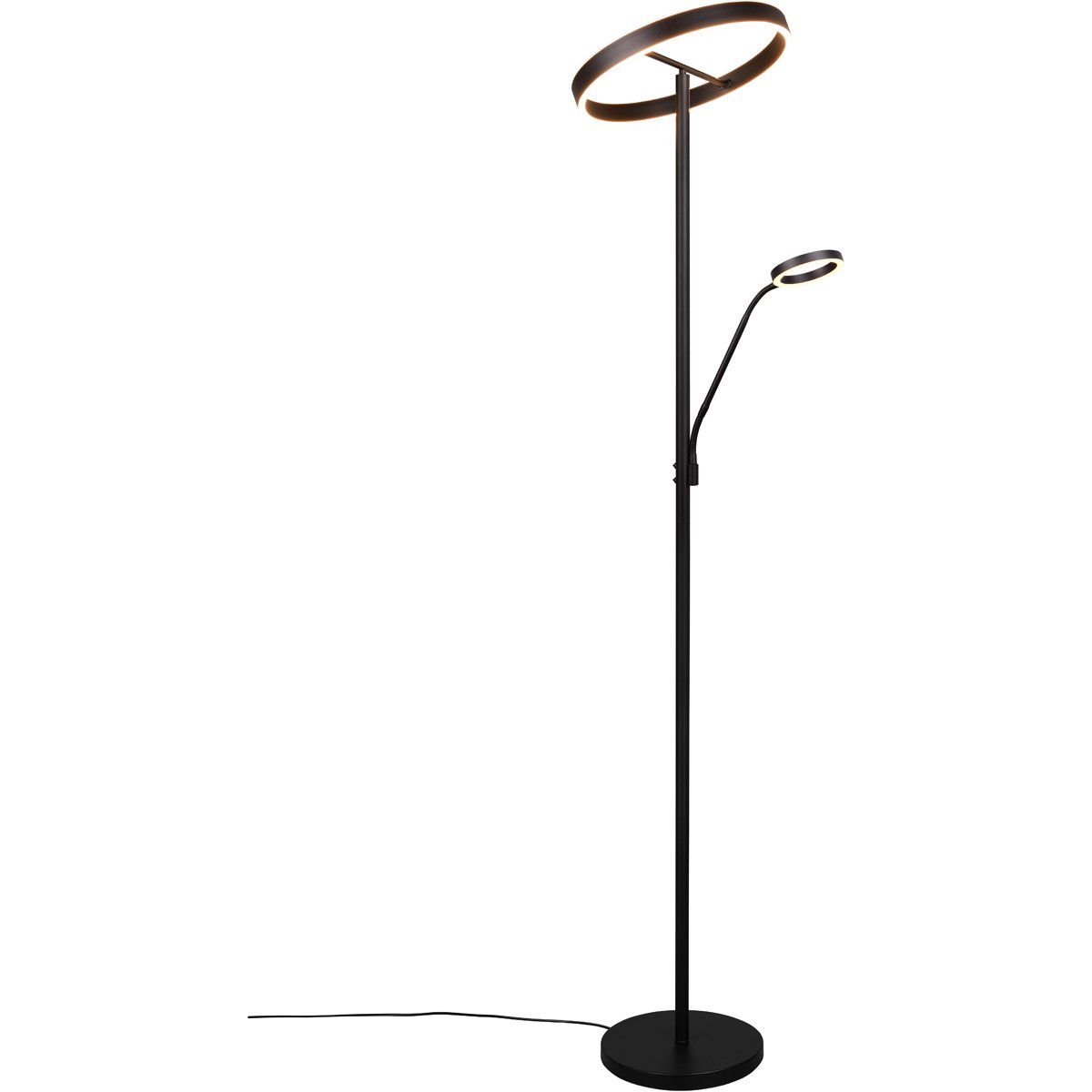 BES LED LED Vloerlamp - Trion Sillie - 44.5W - Aanpasbare Kleur - Dimbaar - Mat Zwart - Metaal
