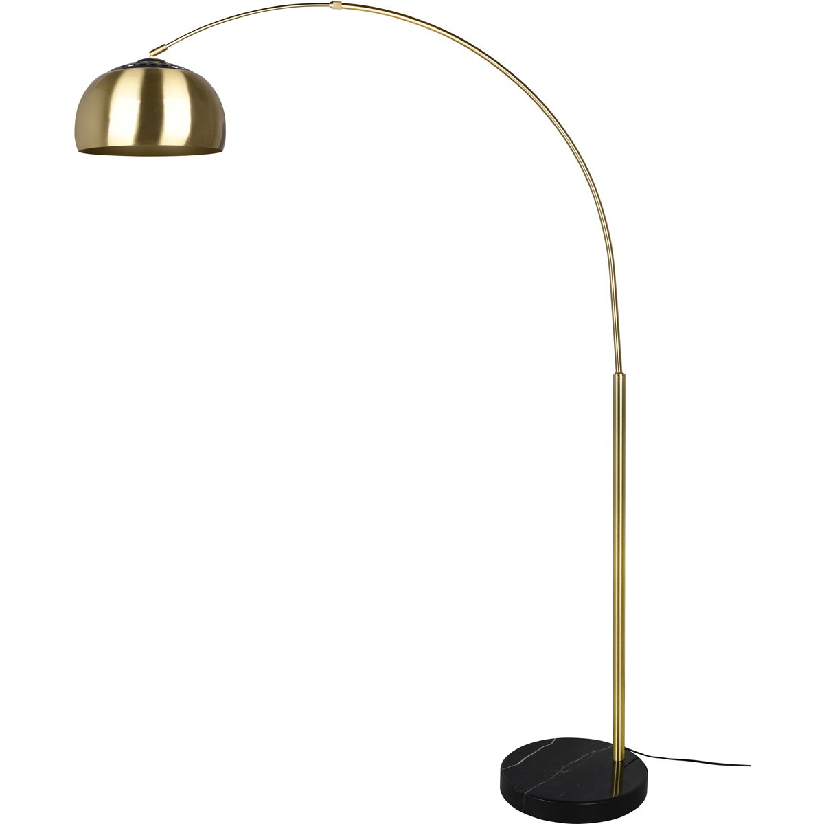 BES LED LED Vloerlamp - Trion Tina - E27 Fitting - Voetschakelaar - Rond - Mat Messing - Metaal