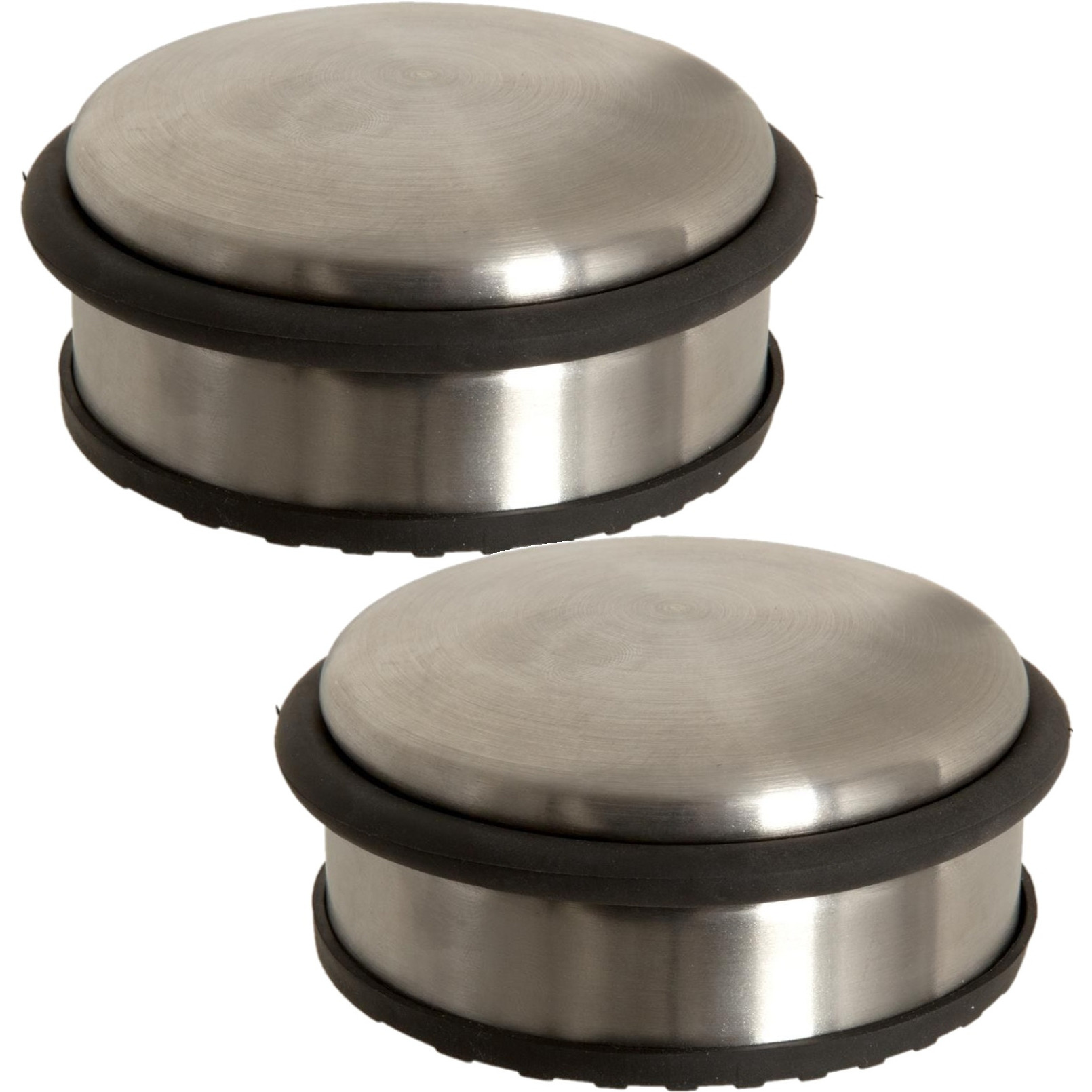 5five Ronde deurstopper - 2x - 10 x 4,5 cm - van metaal - Deurstop gewicht - 930 gr -