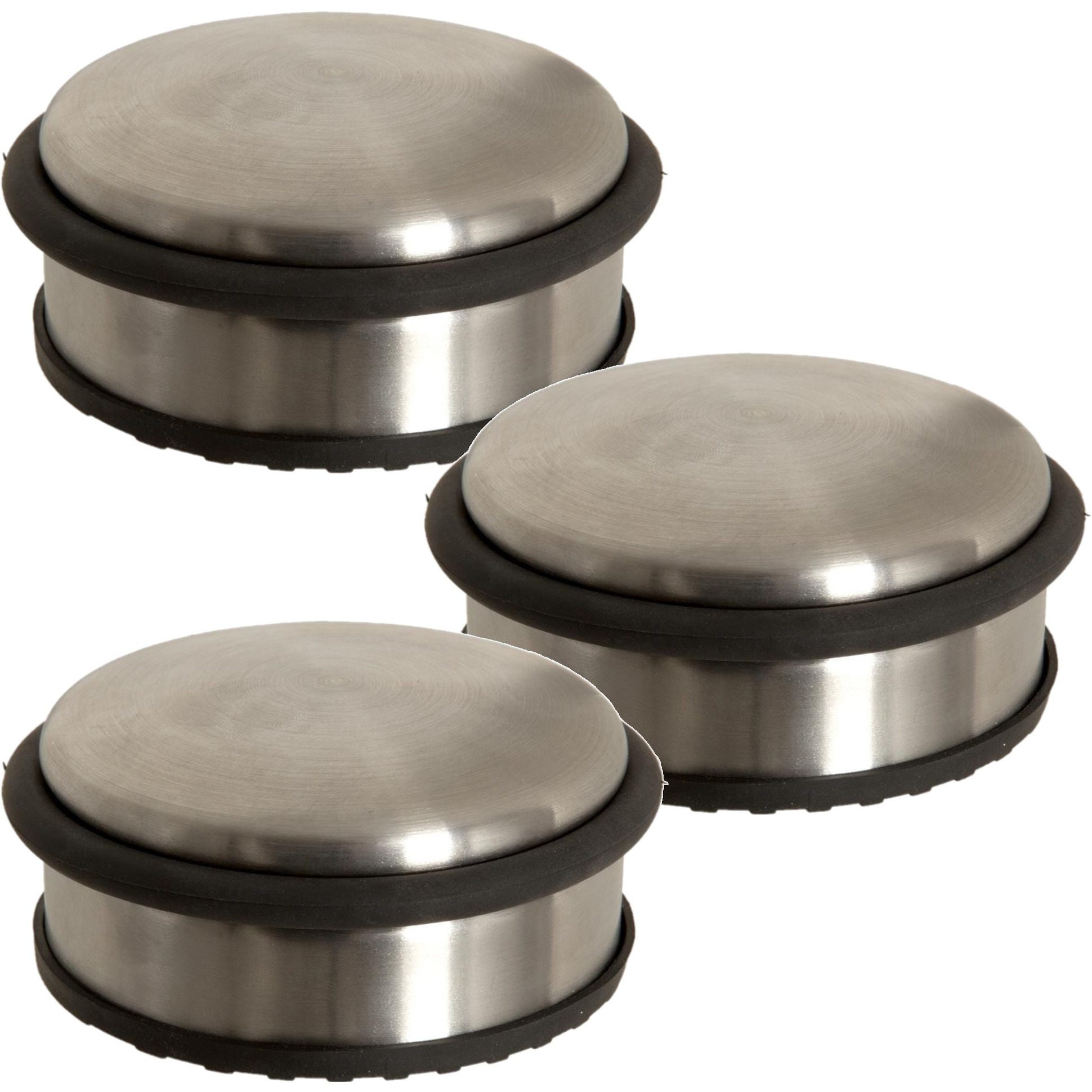 5five Ronde deurstopper - 3x - 10 x 4,5 cm - van metaal - Deurstop gewicht - 930 gr -