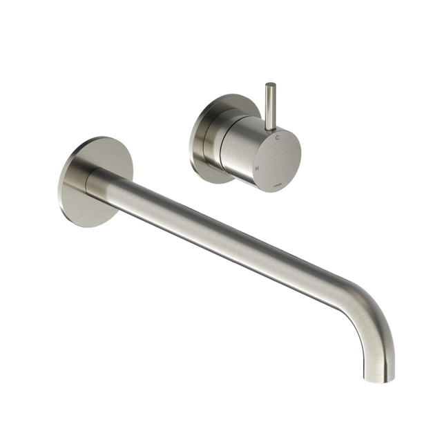 Hotbath Cobber afbouwdeel inbouw wastafelmengkraan en 25 cm uitloop geborsteld nikkel CB005EXT25GN