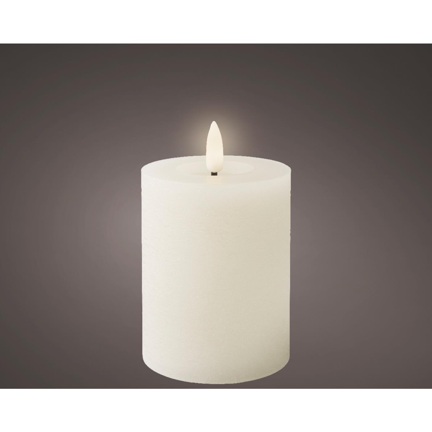 Lumineo LED Kaars wax wit Ø7xH11,2cm