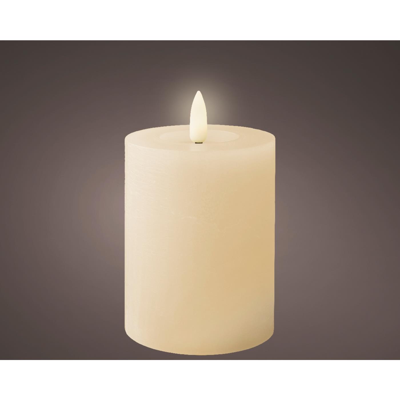 Lumineo LED Kaars wax crème Ø7xH11,2cm