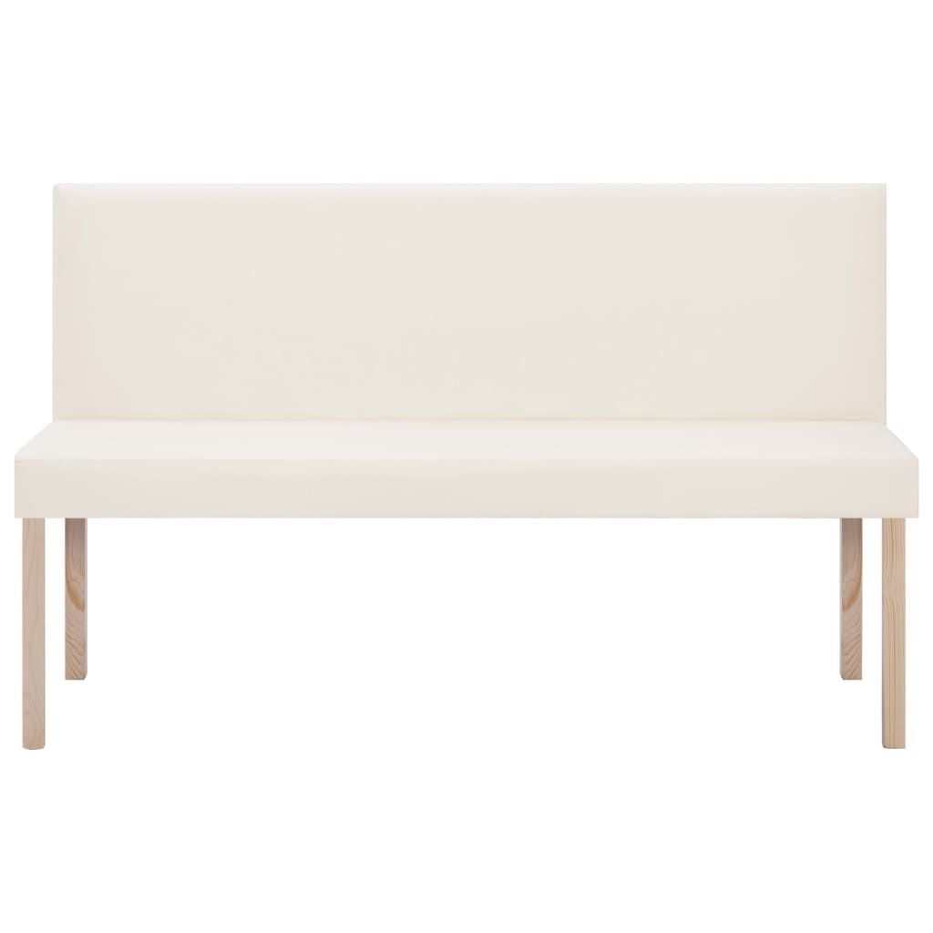 vidaXL Bankje 139,5 cm kunstleer crème