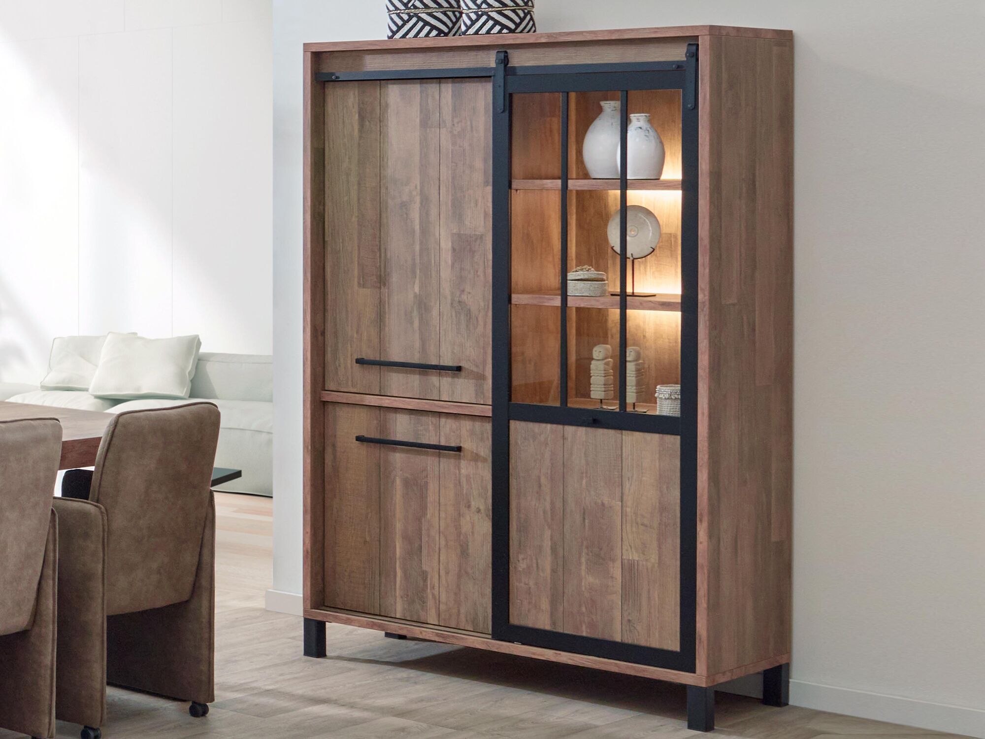 Mobistoxx Barkast ALCANTARA 3 deuren old teck