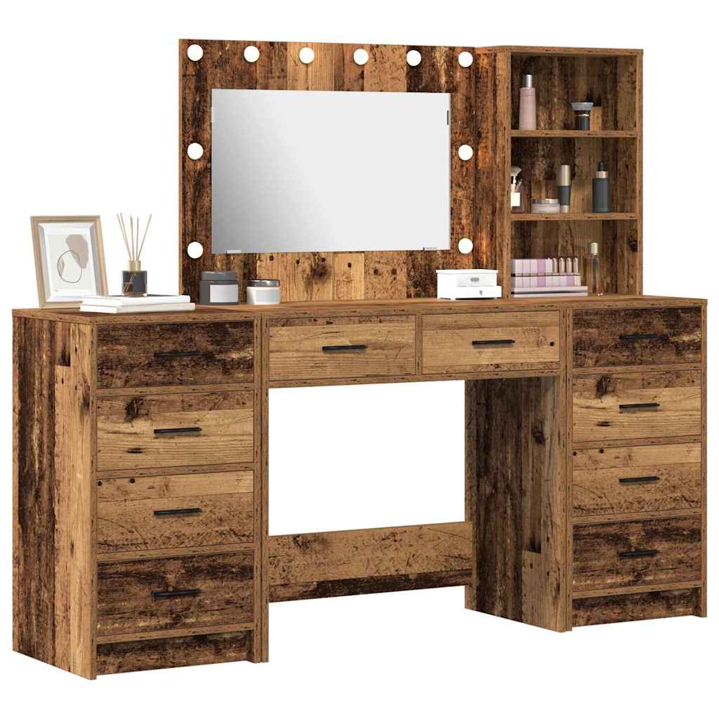vidaXL Plafondtafel met lade 3 pcs Bruin 40 x 41 x 135 cm Bewerkt hout