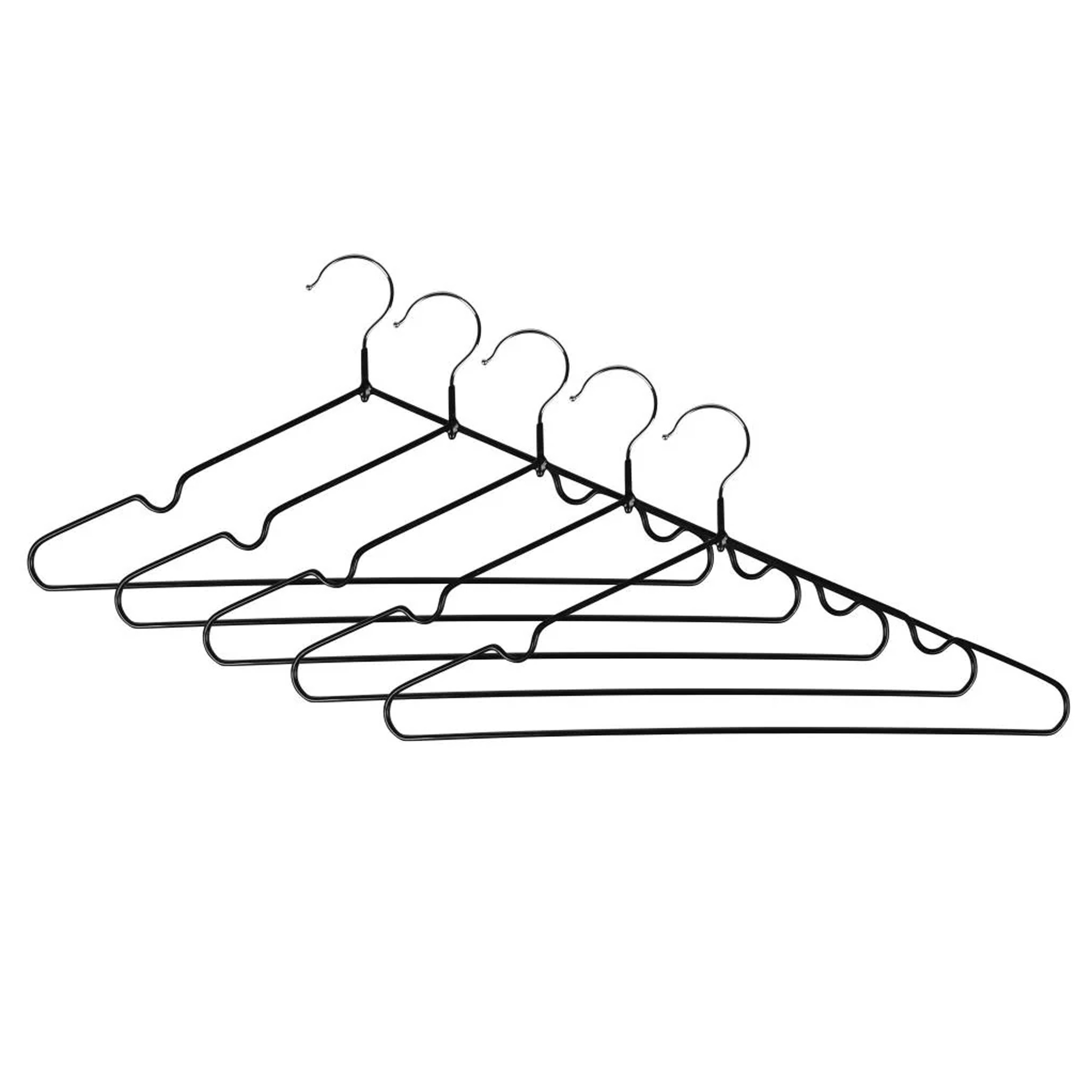 Benson Kledinghangers - 5x stuks - metaal - anti slip - cm - vaste haak -