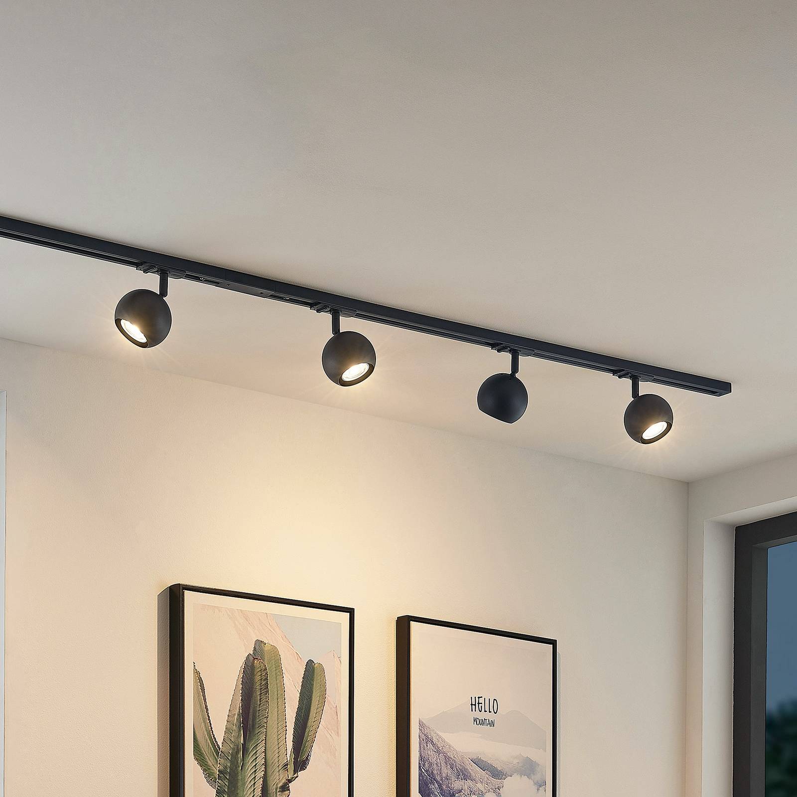 LINDBY 1-fase railsysteem Linaro, GU10, 4-lamps, zwart