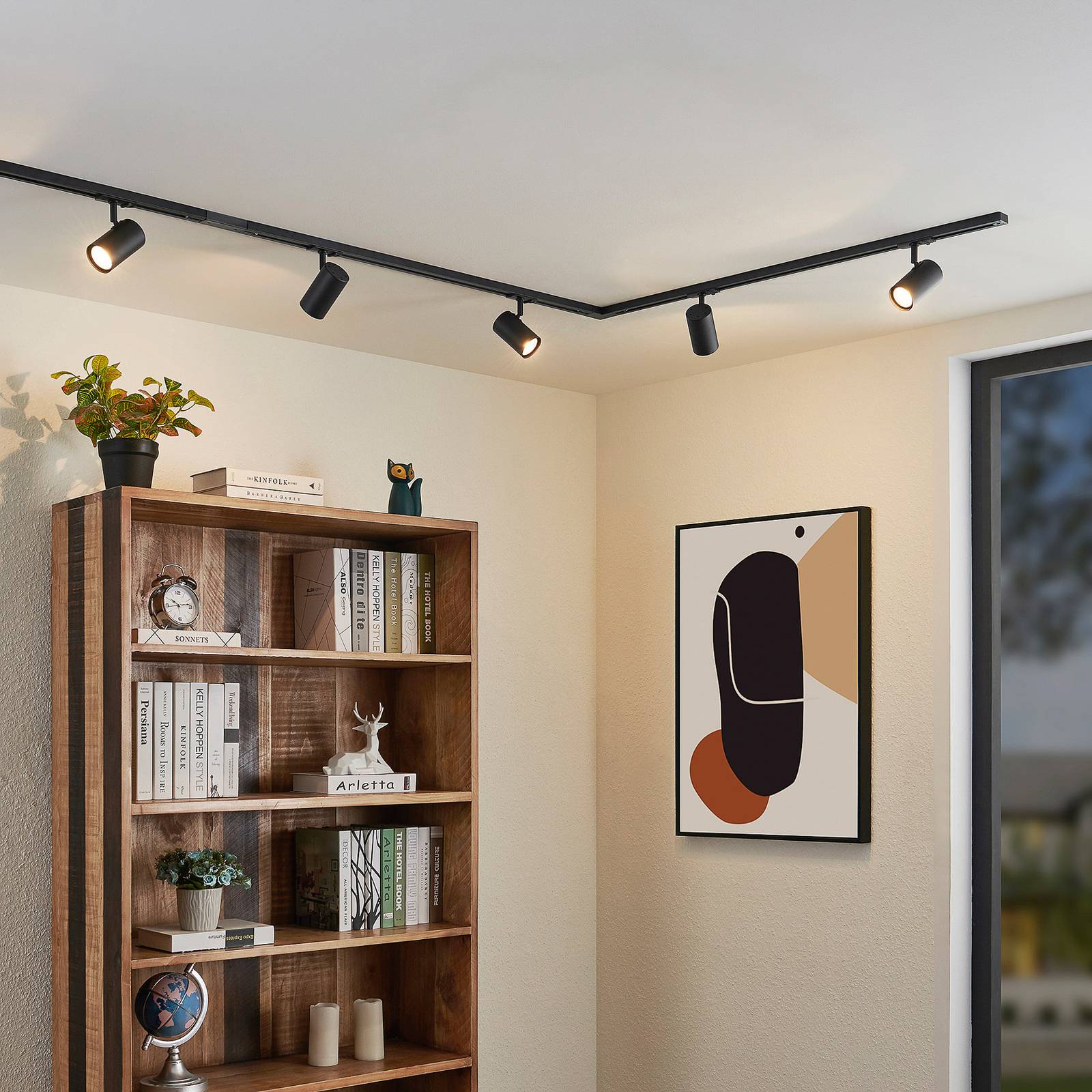 LINDBY 1-fase railsysteem Linaro, GU10, zwart, 5-lamps.