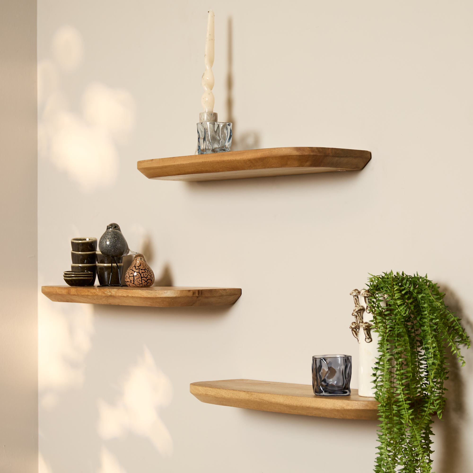 Het Steigerhouthuis Wandplank Gusta Naturel | 60 cm | Set van 3