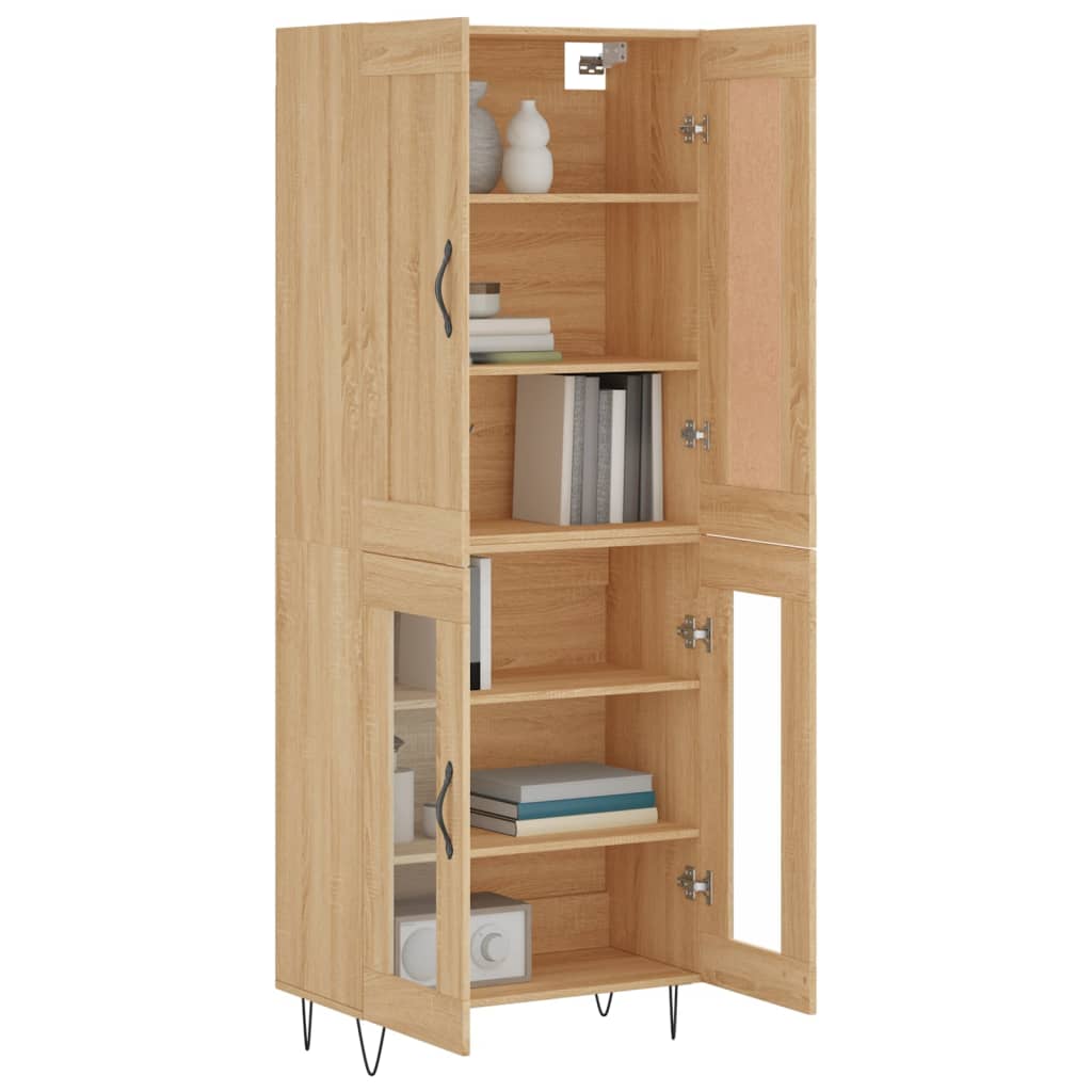 vidaXL Hoge kast 69,5x34x180 cm bewerkt hout sonoma eikenkleurig