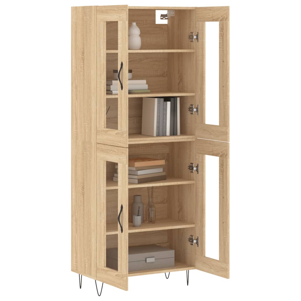 vidaXL Hoge kast 69,5x34x180 cm bewerkt hout sonoma eikenkleurig