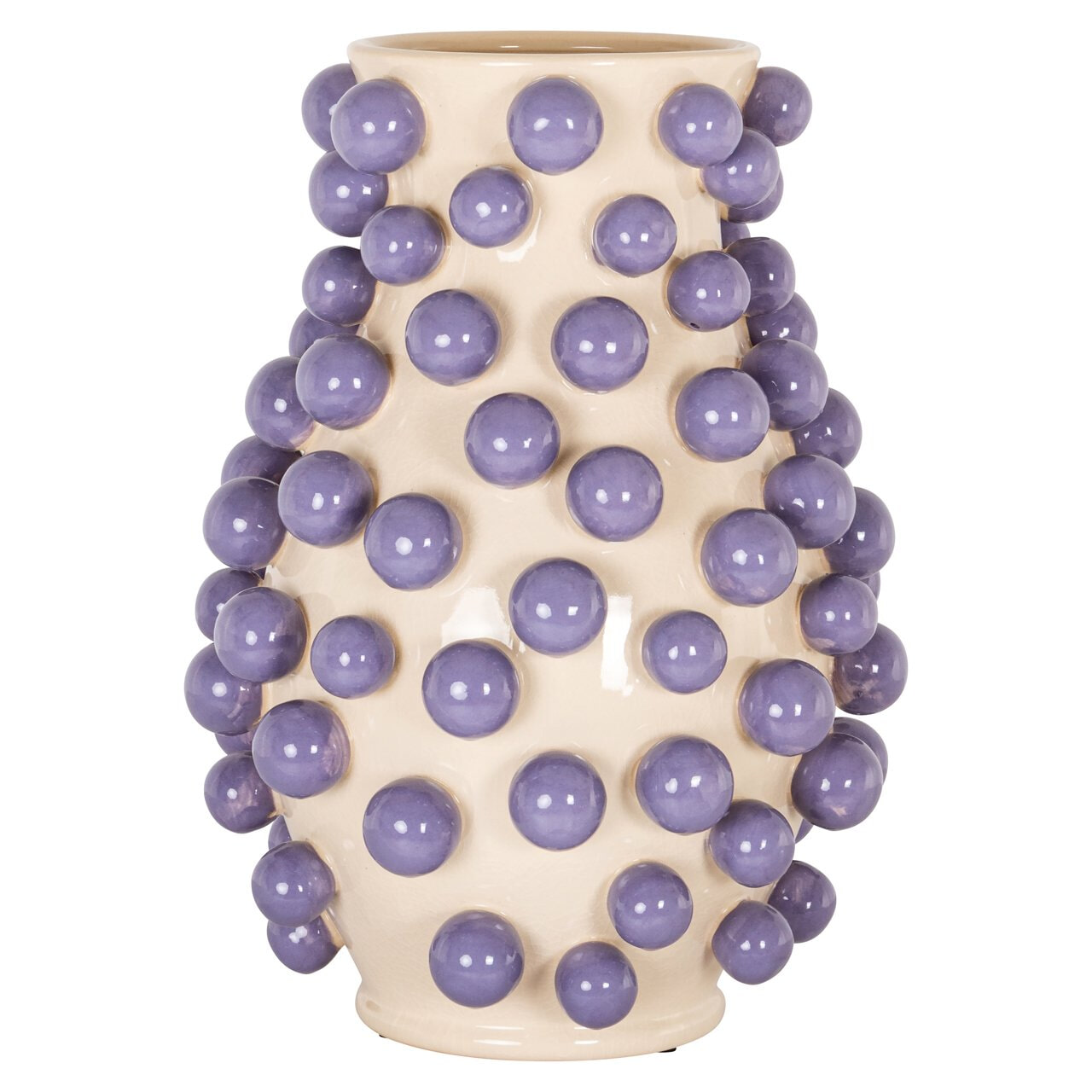 Richmond Interiors Richmond Vaas Dotty 44cm - Crème/Paars