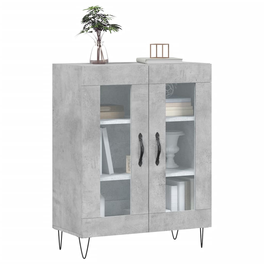 vidaXL Dressoir 69,5x34x90 cm bewerkt hout betongrijs