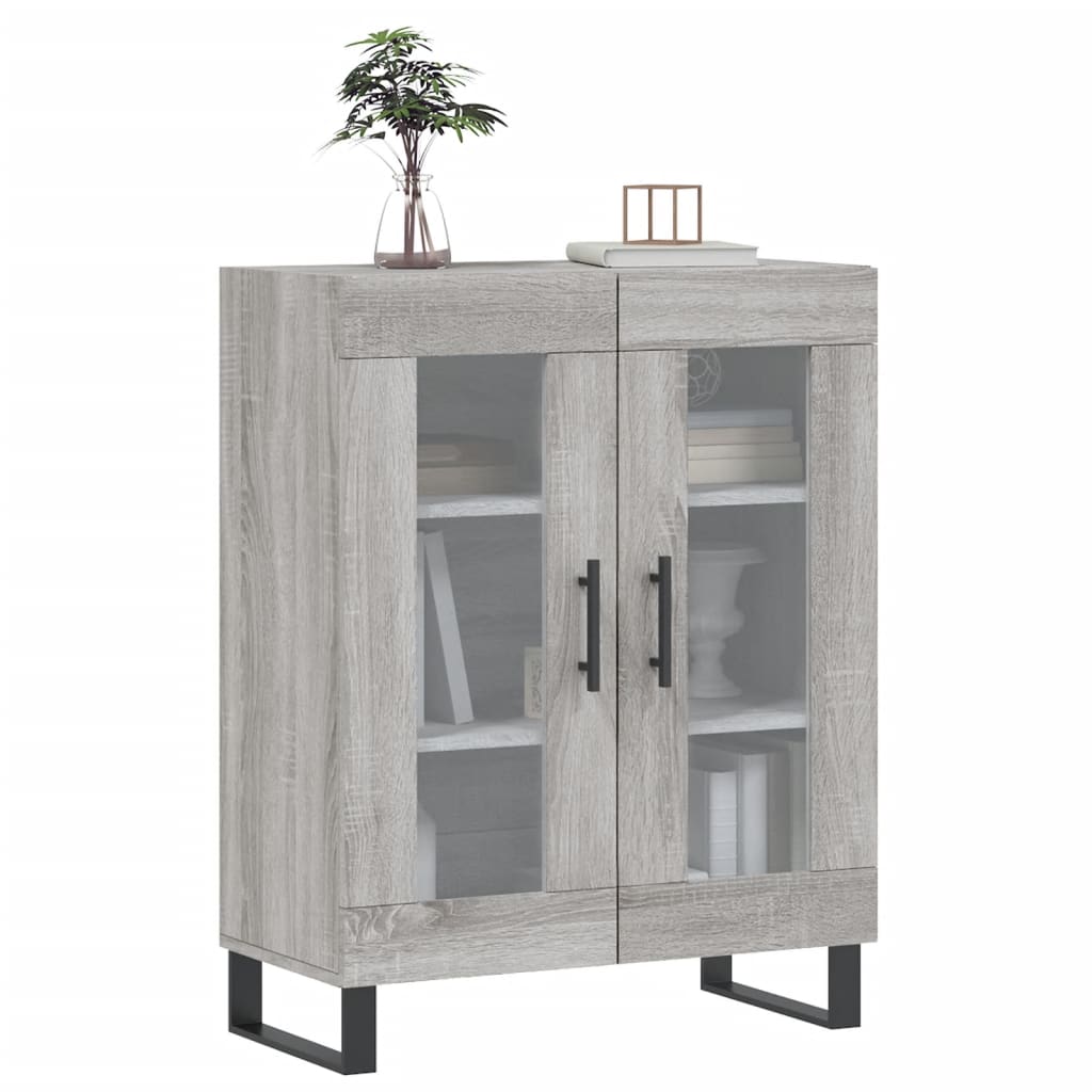 vidaXL Dressoir 69,5x34x90 cm bewerkt hout grijs sonoma eikenkleurig