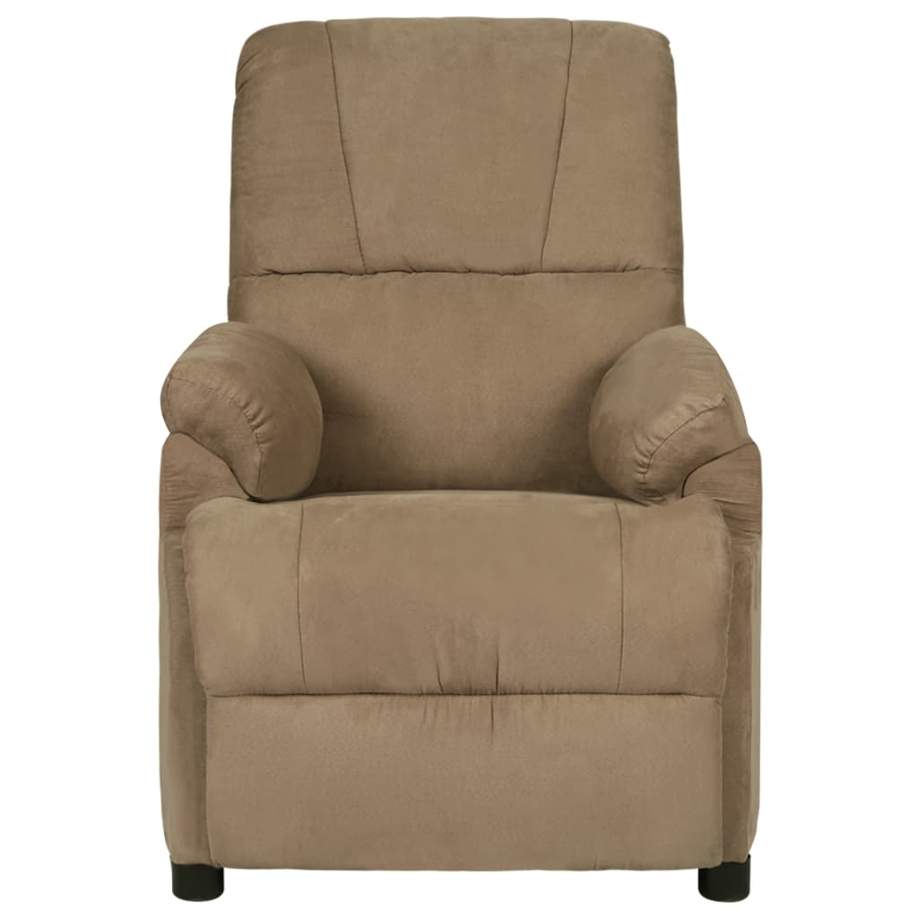vidaXL Massagestoel microvezelstof taupe