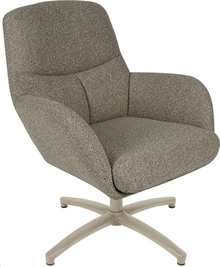 LABEL51 | Fauteuil Chill Zone - Truffel grijs - Boucle | Zitmeubels woonkamer | Draaifauteuil