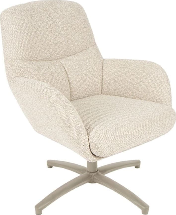 LABEL51 | Fauteuil Chill Zone - Naturel - Boucle | Zitmeubels woonkamer | Draaifauteuil