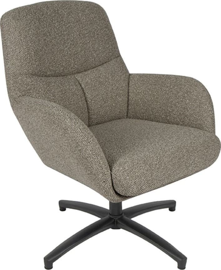 LABEL51 | Fauteuil Chill Zone - Truffel grijs - Boucle | Zitmeubels woonkamer | Draaifauteuil