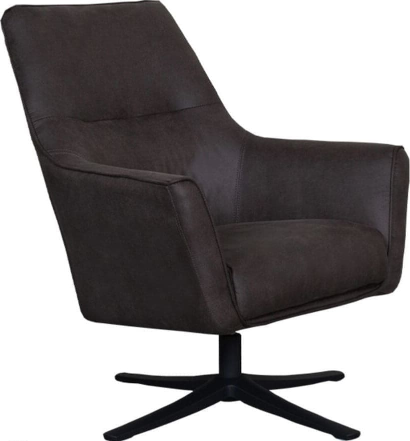 LABEL51 | Fauteuil Tod - Antraciet - Micro Suede | Zitmeubels woonkamer | Draaifauteuil