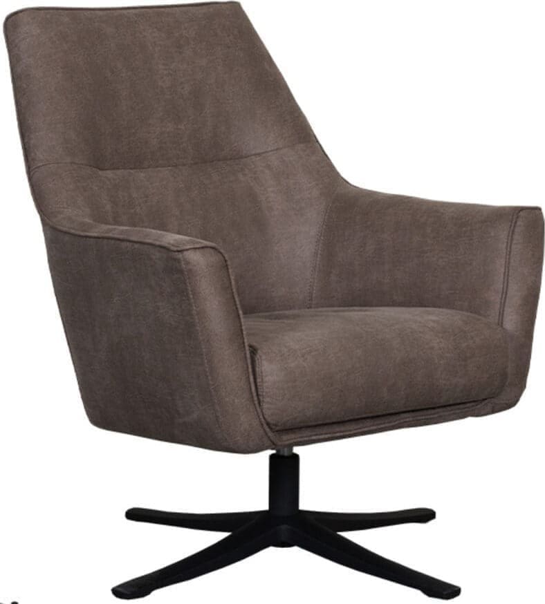 LABEL51 | Fauteuil Tod - Taupe - Micro Suede | Zitmeubels woonkamer | Draaifauteuil
