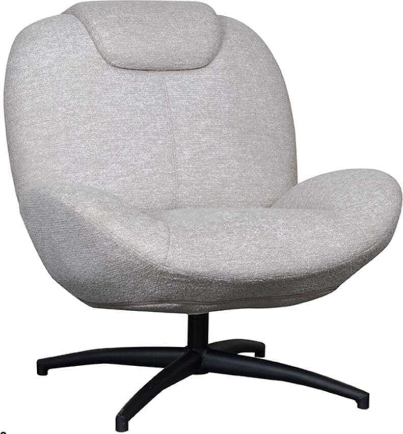 LABEL51 | Fauteuil Clayton - Naturel - Stof | Zitmeubels woonkamer | Draaifauteuil
