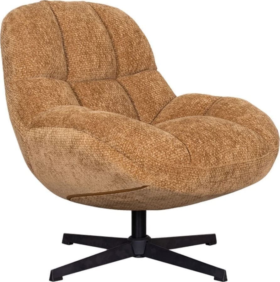 LABEL51 | Fauteuil Huxley - Cognac - Elite | Zitmeubels woonkamer | Draaifauteuil