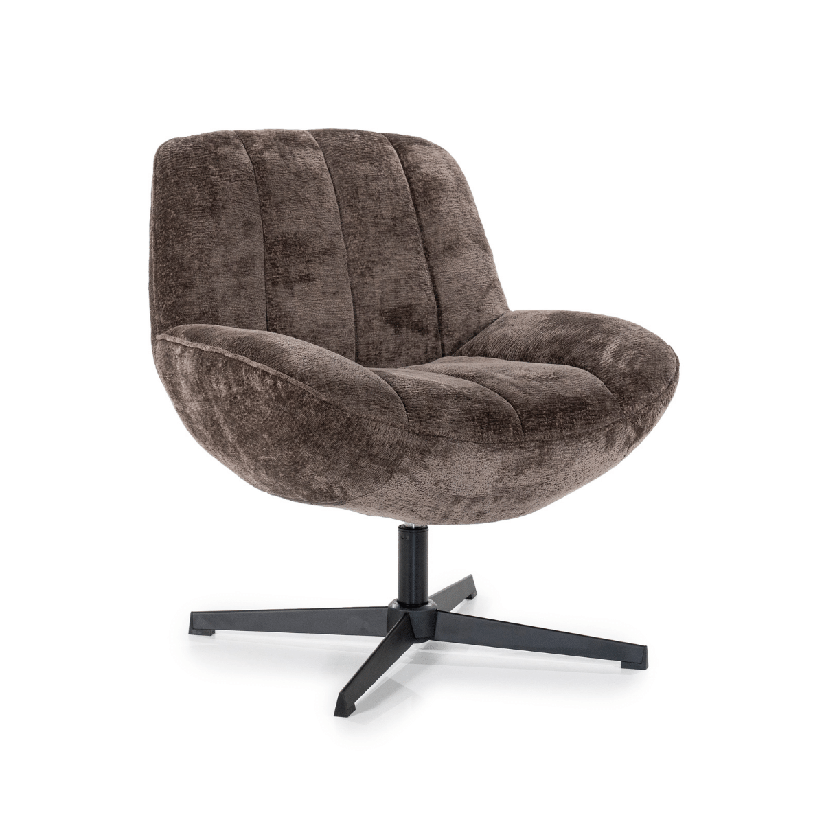 By-Boo | Fauteuil Derby - Brown | Zitmeubels woonkamer | Draaifauteuil