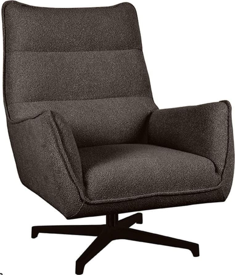 LABEL51 | Fauteuil Rodia - Bruin - Boucle | Zitmeubels woonkamer | Draaifauteuil