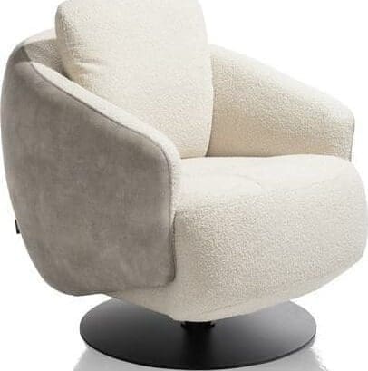 Henders en Hazel | Alberta fauteuil - stof - kiezel | Zitmeubels woonkamer | Draaifauteuil