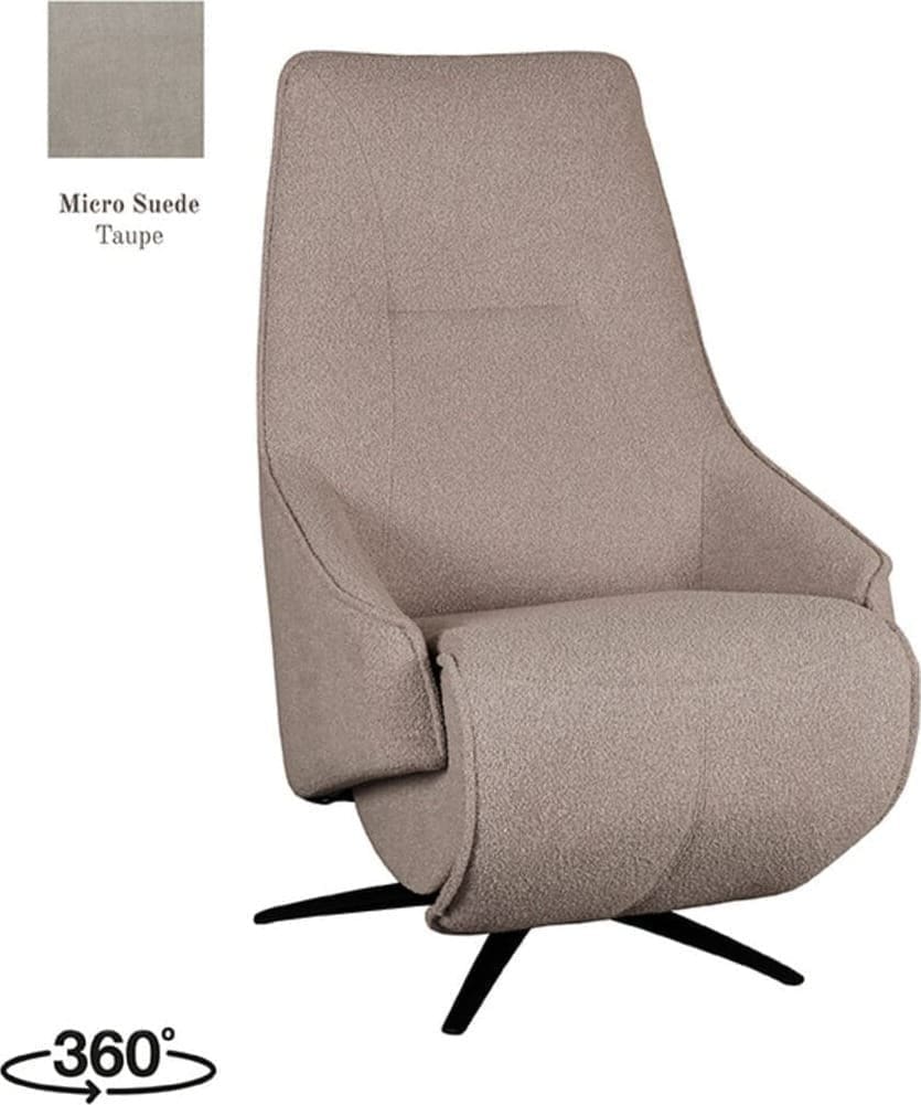 LABEL51 | Fauteuil Odense - Taupe - Micro Suede - Elektrische | Zitmeubels woonkamer | Relaxfauteuil