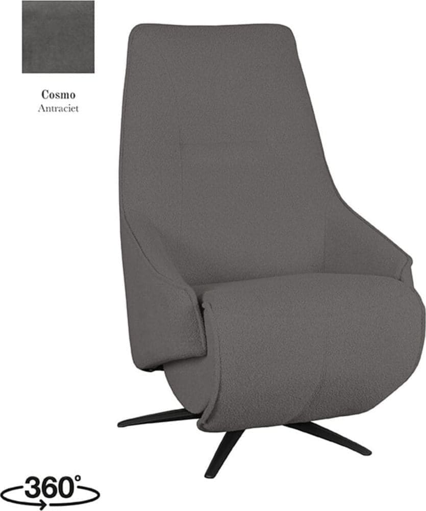 LABEL51 | Fauteuil Odense - Antraciet - Cosmo - Elektrische | Zitmeubels woonkamer | Relaxfauteuil