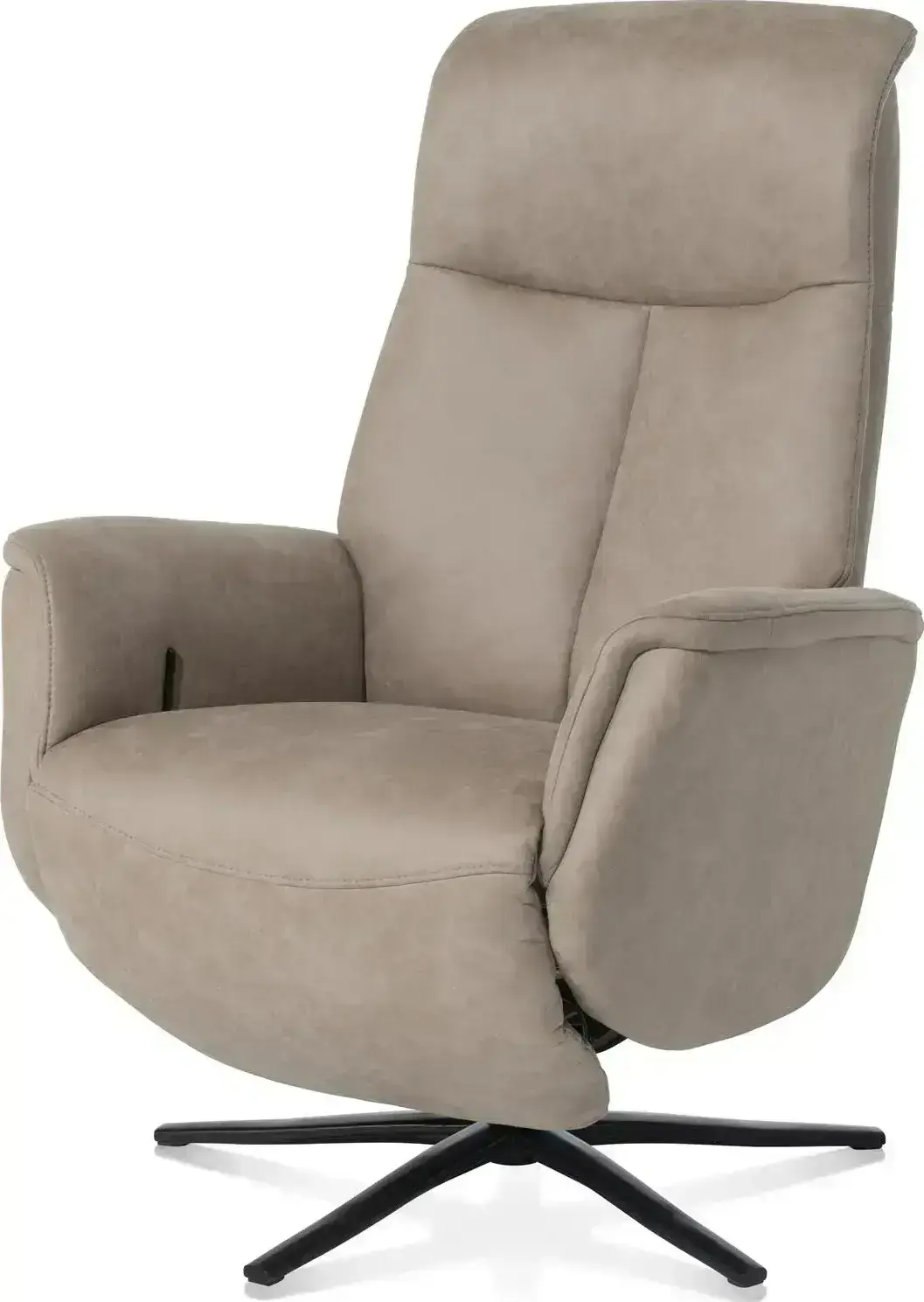Henders en Hazel | Nocara relax-fauteuil - manueel - zwarte poot - vaste hoofdsteun - stof Oregon - beige | Zitmeubels woonkamer | Relaxfauteuil