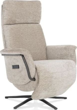 Henders en Hazel | Stelvio relax-fauteuil - 3-motoren - graphiet poot - electrische hoofdsteun - Enzo champagne | Zitmeubels woonkamer | Relaxfauteuil