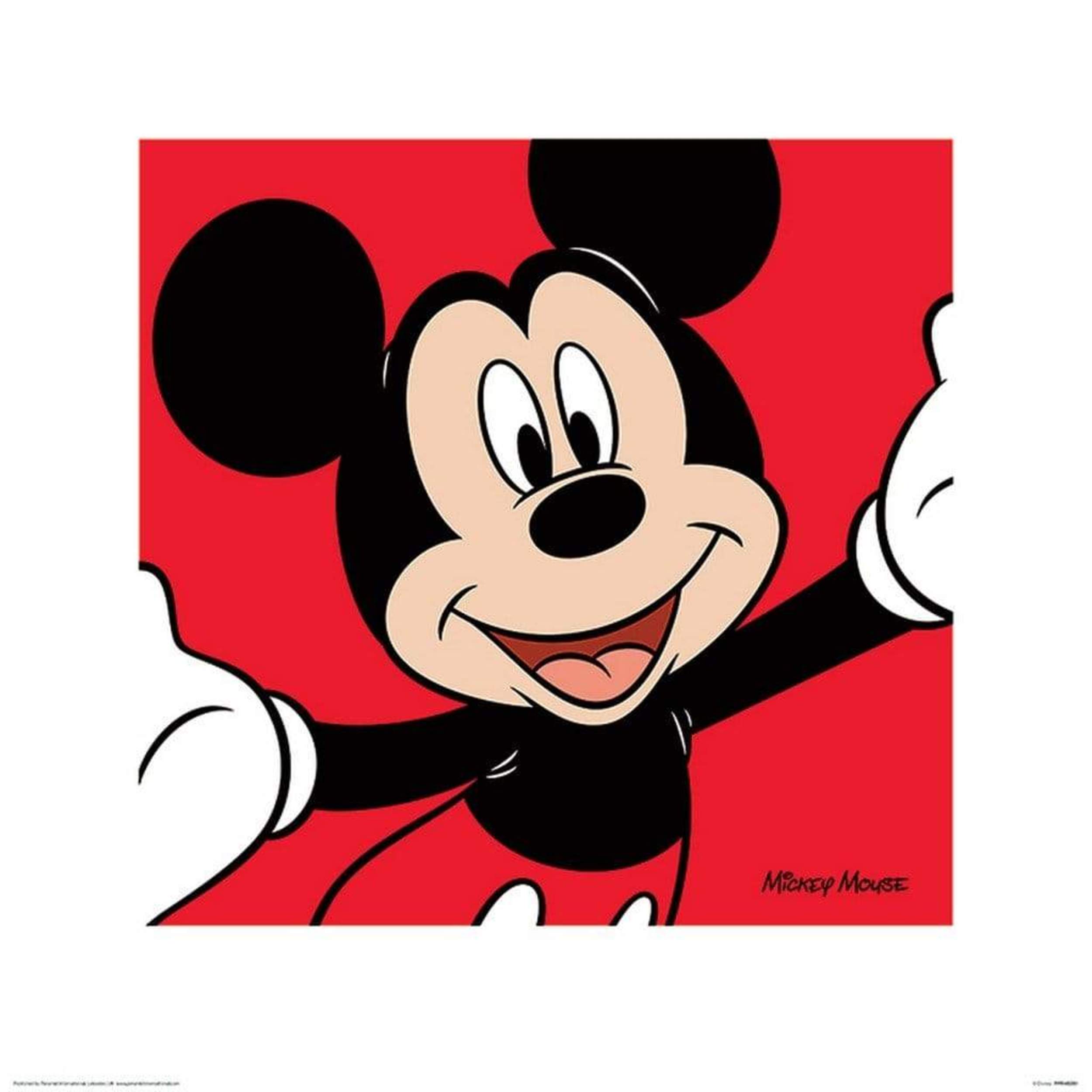 Pyramid Kunstdruk Mickey Mouse - Red 40x40cm