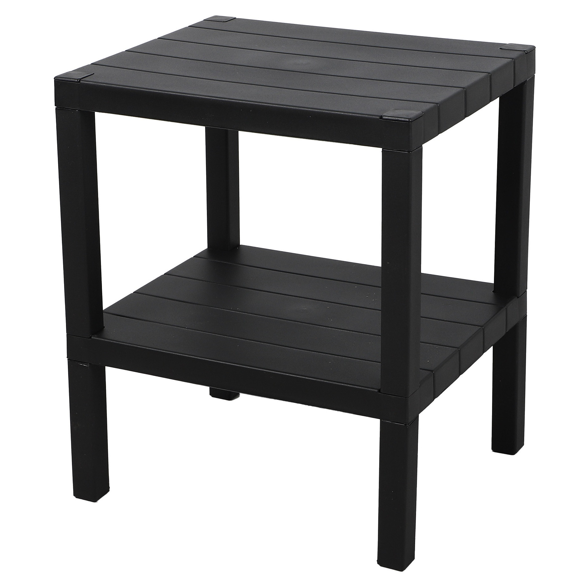 Urban Living Opbergrek 2-laags - zwart - kunststof - x 33 x 45 cm - schuur/zolder rekje -