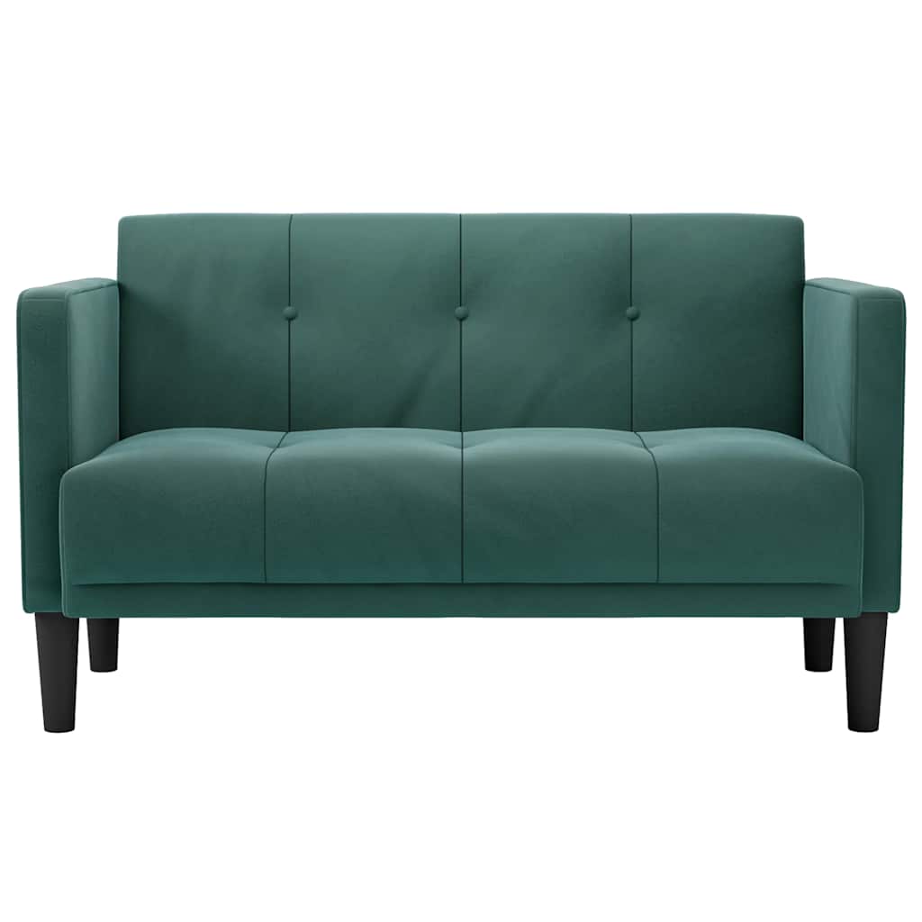 vidaXL Loveseat bank donkergroen 111 cm fluweel