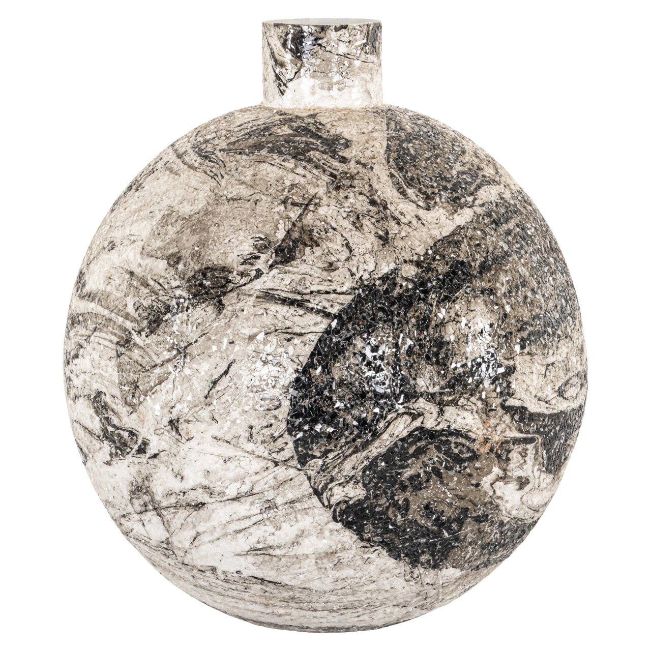 Richmond Interiors Richmond Vaas Delisha 40cm - Zwart/Wit