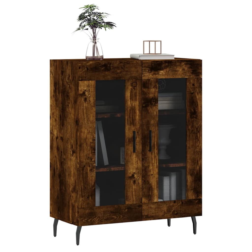 vidaXL Dressoir 69,5x34x90 cm bewerkt hout gerookt eikenkleurig