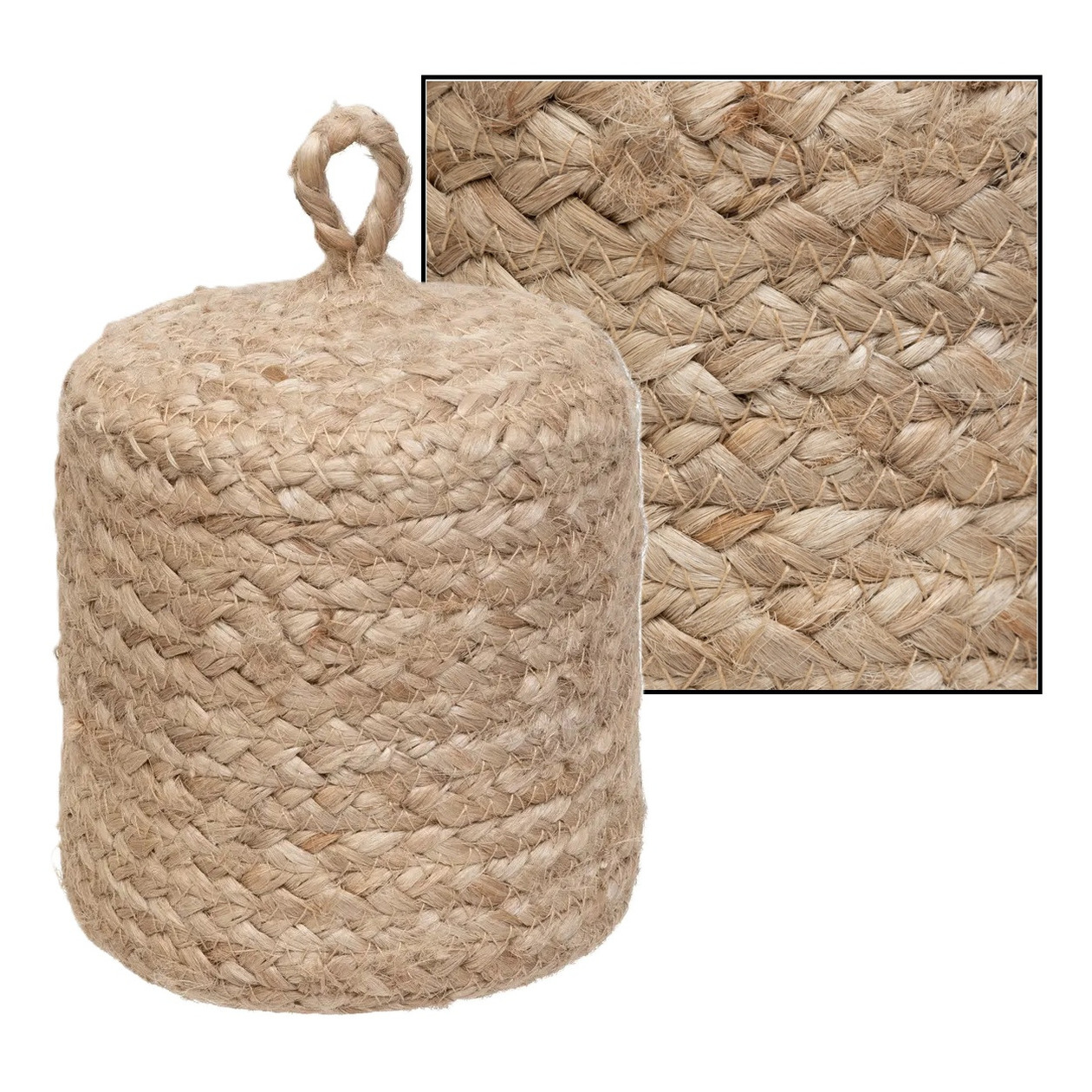 Home & Styling Deurstopper - 1 kilo - beige stof - jute gewicht - 14.5 cm - deurstop -