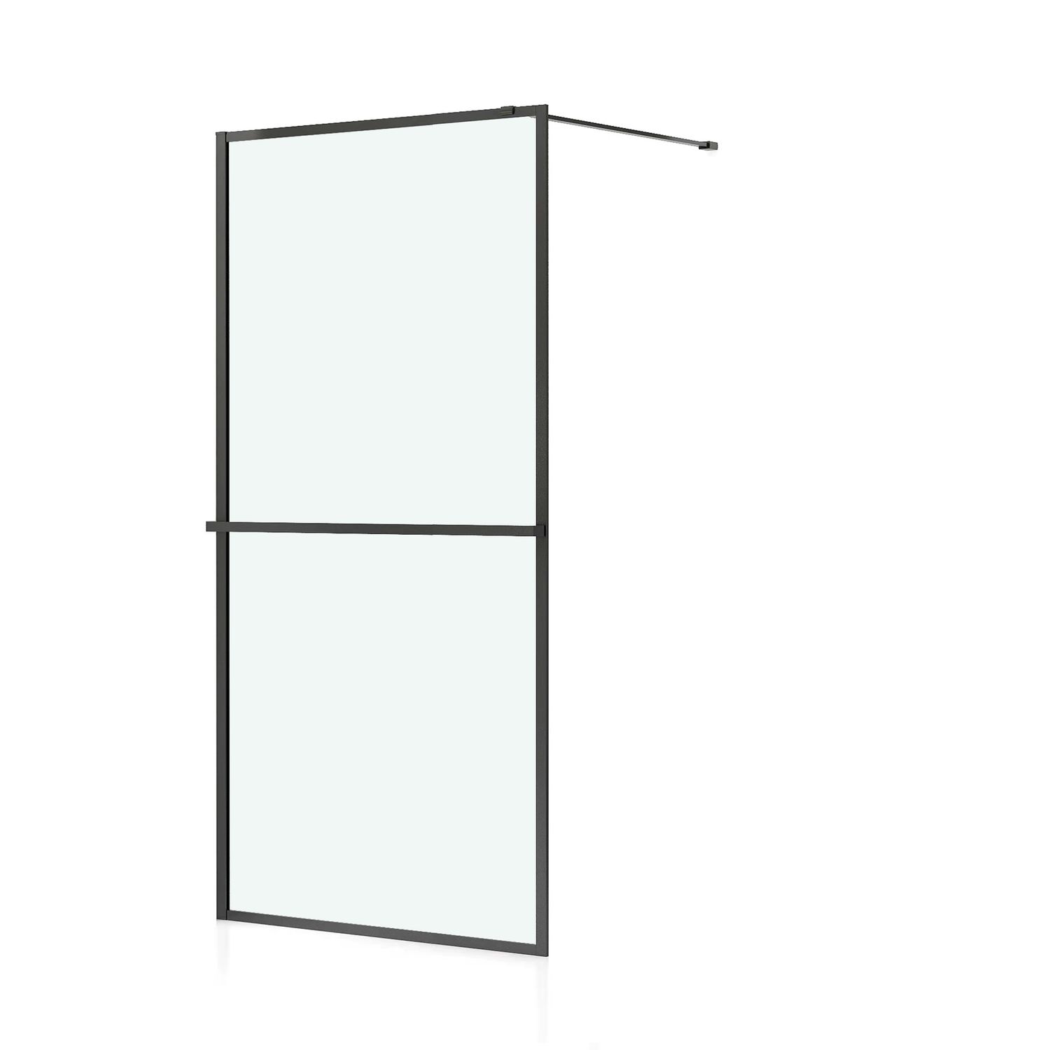 Allibert  Inloopdouche Milton 80 X 200cm - Zwart Profiel - 8 Mm Helder Glas
