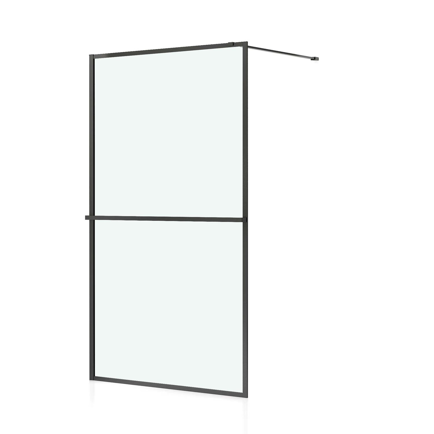 Allibert  Inloopdouche Milton 100 X 200cm - Zwart Profiel - 8 Mm Helder Glas